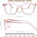Reading Glasses for Men Women Blue Light Blocking with Spring Hinge, Blocking Readers Anti UV Ray Filter Eyeglasses, Square Computer Reader Glasses, Pink, +3.5