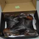 OSSTONE Vintage Fashion Sneakers for Men lace-up Leather Retro Moto Chukka Boots Casual Shoes OS-5008-S-1-US-R