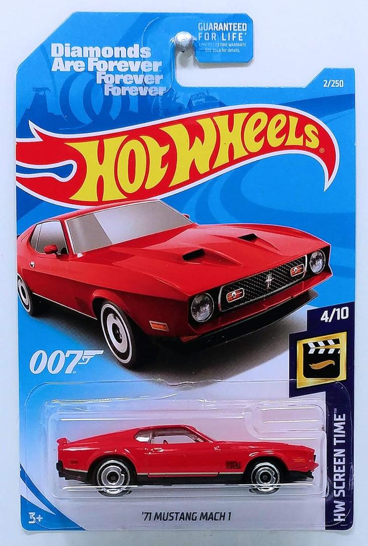 Hot Wheels 2019 HW Screen Time James Bond Diamonds Are Forever '71 Mustang Mach 1 2/250, Red