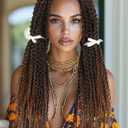 WIGER Ombre Brown Senegalese Twist Braided Wigs Full Double Lace Braided Wig Black Women Two Twist Braid Curly Wig Spiral Coiled Braid Wigs Pre Plucked with Baby Hair 24 Inch