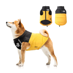 Dog Coat - Water Resistant, Windproof Winter Warm Dog Clothes for Small Medium Dogs 2.2-19.8 Lb, Dog Down Jacket with Leash D-Ring Outdoor (Yellow, L)