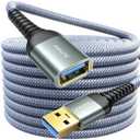 AINOPE USB Extension Cable, USB Extender, USB 3.0 Extension Cable, Male to Female Cord High Data Transfer Compatible with Webcam, Keyboard, Flash Drive, Hard Drive, Printer,16FT,Grey