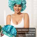 Satin Bonnets Silk Bonnet Sleeping Women Hair Bonnet Curly Hair Sleep Cap Reversible Double Layer Bonnets with Tie Band (7-7 3/8)