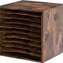 EasyPAG Scrapbook Paper Storage Organizer for Craft Room, 12x12 Paper Storage Desk Shelf, 10 Slot Adjustable File Sorter for Office School Classroom, Antique