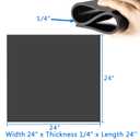 WochiTV Solid Rubber Strips Rolls, 24" Wide x 1/4" Thick x 24" Long Neoprene Rubber Sheets Perfect for DIY Gasket Material, Sealing, Liner, Shield, Padding, Mat