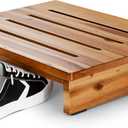 Holana 3.5in Height Wooden Step Stool for Adults (Fully Assembled) - 200 Lbs One Step Stools for High Bed Riser - Small Stepping Stool for Elderly, Seniors, Kid/Bathroom, Bed, Kitchen (Acacia Wood)