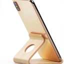Cell Phone Stand for Desk - Portable Wood Phone Holder for Bed Compatible with iPhone 16 15 14 13 Pro Max 12 11 iPad mini, Smartphone, Wooden Office Aesthetic Desk Accessories