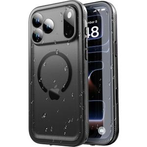 SPORTLINK for iPhone 17 Pro Case - IP68 Waterproof Military Protective Full Body Heavy Duty Shockproof 360 Sealed Dustproof with Camera Screen Protector Phone Cover for iPhone 17 Pro 6.3" M/Black