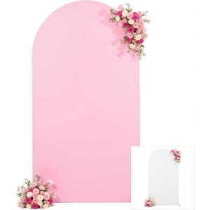 Pink and White Arch Cover 6ft Spandex Baby Shower Arch Backdrop Cover for Girls Birthday Party Bridal Shower Wedding Balloon Arch Stand Cover Gender Reveal Photo Arch Covers Stretchy Backdrop