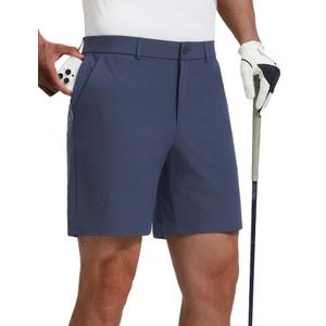 baleaf Men's Golf Shorts Causal Dress Work Pockets (Blue, XL)