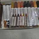 DEWEL Wood Furniture Markers & Filler Sticks Repair Kit, New Improved 18 Colors Touch Up Markers and Wax Sticks - Cover Damaged Wooden Surface and Floor, for Pet Scratches, Stains, Cracks and Dents