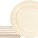 10 Inch Ceramic Dinner Plates - Set of 6, Spiral Pattern Series, Matte Glazed Dinner Plates for Kitchen or Entertaining, Microwave & Dishwasher Safe