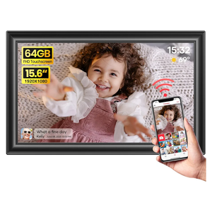 64GB 15.6" Frameo Digital Picture Frame WiFi, Large Electronic Photo Frames 1920 x 1080 IPS FHD Touch Screen, Send Photos from Your Phone from Anywhere, Best Gifts for Parents and Grandparents