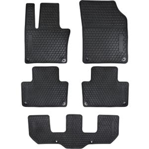 Car Floor Mats Custom Fit for 2016-2025 Volvo XC90 1st + 2nd + 3rd Row Black Rubber Auto Liner Mats All Weather Protection Heavy Duty Odorless