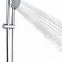 Adjustable Shower Slide Bar with 5-Function Handheld Shower Head, Stainless Steel Grab Slide Bar Combo with Extra Hose (Chrome)
