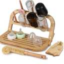 Bamboo Baby Bottle Drying Rack - Space Saving Bottle Dryer & Holder