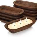 Nuogo 10 Pack Wooden Dough Bowls Bulk 12.5 Inches Rustic Dough Bowls for Wedding DIY Candle Home Crafts Making Farmhouse Fruits Supplies Decoration(Brown)