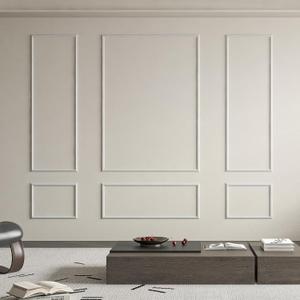 Art3d Pre-Cut Wall Molding Set of 6 pcs, Ready-to-Assemble Wainscoting Panels for Interior Wall Dcor Living Room Bedroom Accent Wall - Installed with Glue, 3 Top 3 Bottom (White: Style 1)