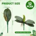 12 Pcs Faux Phalaenopsis Orchids Leaves Artificial Orchids Leaves 9 Inch Green Leaf Plants Green Faux Leaf Latex Cymbidium Stems for Flowers Arrangements Pot Decor