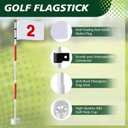 Threehoney 3 Pack Golf FlagStick 6ft Putting Flag Golf Hole Cup Pole Pin Numbered Flags for Driving Range Backyard Yard Course Putting Green and Chipping Greens Gifts