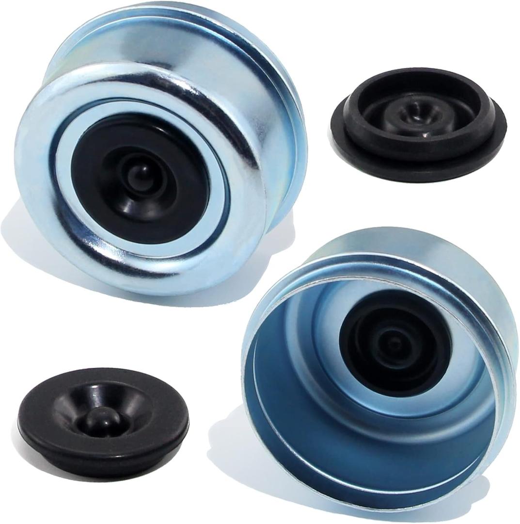 2pcs 2.72'' Trailer Hub Dust Caps, Trailer Spindle Bearing Dust Cap Cup Grease Cover Caps & Extra Rubber Plugs for 7000 to 8000 lb Boat Trailer Dexter EZ Lube Trailer Camper RV Axle