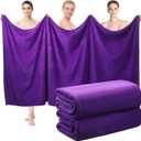 Mixweer 2 Pcs Oversized Bath Towels, 40 x 80 Inch Giant Microfiber Jumbo Bath Sheets Ultra Soft Bathroom Microfiber Quick Dry Absorbent Shower Towels for Spa Camping Beach (Dark Purple)