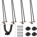 SMARTSTANDARD 16 Inch Heavy Duty Hairpin Furniture Legs, Metal Home DIY Projects for TV Stand, Sofa, Cabinet, etc with Rubber Floor Protectors Bronze 4PCS