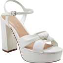Marc Fisher Women's Deren Heeled Sandal, White, US 6