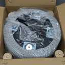 Wimarsbon Small Ottomans, 100% Hand Knitted Pouf Ottoman, Round Footrest with 4 Non-Skid Wood Legs, Boho Décor Cotton Rope Pouffe Beside Sofa, Leisure Floor Step Chair for Living Room (Grey)