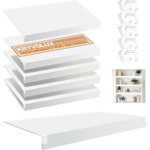 5 Pcs Wire Rack Covers 26x16x3 inch inch PVC Pantry Shelf Cover 0.31 inch Thick Removable Closet Wire Rack Shelf Covers,Decoration Kitchen Bathroom Office Shelving(Light Luxury White,26x16x3inch)
