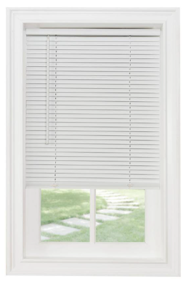 GII Morningstar White Cordless Light Filtering Vinyl Mini Blind with 1 in. Slats 35 in. W x 48 in. L