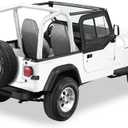 Bestop Upper Door Sliders - Jeep '97-06 Wrangler TJ (Black Diamond; Dual Sliding Window)