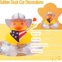 Yellow Duck Car Ornaments Rubber Duck Car Dashboard Decorations with Mini Cowboy Hat Scarf Sunglasses Swim Ring Necklace for Car Dashboard Decoration(Q23)