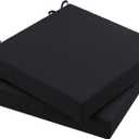 AAAAAcessories Outdoor Seat Cushions for Chairs, Waterproof, Fade-Resistant Patio Furniture Replacement Cushions, 20" x 20" x 3", Set of 2, Black