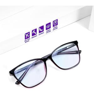 Distance Nearsighted Glasses Women,Cateye Near Sighted See Far Vision Farsighted Eyeglass Frame*Not reading glass* (Black Pink)