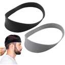2pcs Neckline Shaving Template Hair Trimming Guide, Ergonomic Washable Neckline Shaving Template for DIY Home Hair Trimming and Cutting(black+grey)