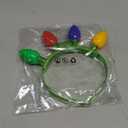 JOYIN 6 Pcs Christmas Light Up Headband and Necklace with 6 Flashing Modes, LED Christmas Bulb Lights Necklace Headband for Kids Women Men Xmas Party Supplies Accessories