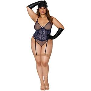 Dreamgirl Women's Garter Teddy, 2XL