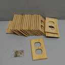 Pinkunn 20 Pieces Wooden Light Switch Cover Plate 4.5 x 2.76 Inch Bamboo Wooden Decorative Double Hole Outlet Covers Wall Plate for Bedroom Kitchen Home