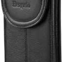 Hengwin Outdoor Walking Working Leather Phone Holster Fit for iPhone 17 Pro Max 16 Plus 15 Plus Samsung Galaxy S25 Ultra A15, Belt Pouch Case with Belt Clip Magnetic Closure Cell Phone Holder (Black)