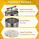 Honey Press Extractor Manual Mesh Honey Press Machine Household Honey Extractor Large Stainless Steel Bee Honey Presser Fruit Wine Press for Wine Honey Juice Olive Oil Making
