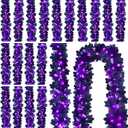 Retisee 20 Pcs Halloween Decorations Fall Decor Maple Leaf String Lights with Timer and Remote 10 ft 30 LED Battery Operated Waterproof Garland 8 Lighting Styles Indoor Outdoor (Black,Purple)