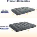 MAXYOYO 6" Futon Mattress Full Size, Tufted Futons Sofa Couch Bed with Twisted Rope Design Edging, Thick Corded Fabric Floor Mattress for Adults, Shredded Foam Filling (Frame Not Included), Dark Grey
