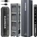 3.7V Precision Electric Screwdriver Set,76 IN 1 Magnetic Storage Mini Electric Screwdriver Cordless Set with LED Display,5 Torque Settings Repair Tool Kit for Electronics Phone Camera Laptop Watch (Grey - Upgraded Version)