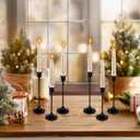6pcs Black Candle Holder, Black Candlestick Holders Taper Candle Holders for Pillar Candles Sticks Holder Decor Halloween Christmas Decorations Candle Stick Holder Candelabros para Centros de Mesa