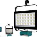 Cordless LED Work Light for Makita 18V Battery, 100W 10000LM Flashlight, Battery Flood Light for Makita with USB & Type-C Charging and 140Pivoting Head for Jobsite, Garage, Camping, Emergency (Dark Green)