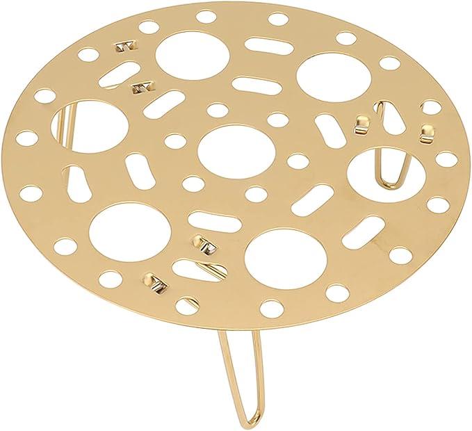 Steaming Rack,Stainless Steel Steaming Tray Foldable Round Steaming Stand Dumplings Egg Steaming Tool for Home Restaurant (Gold Color)