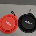 Silicone Dog Travel Bowl, 2 Pack Collapsible Pet Bowl, Foldable No Plastic Rim Pet Feeding Bowls, No Spill Water Cup for Pet (Orange & Grey)