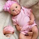 OtardDolls 18 Inch Silicone Baby Doll Full Body Girl Soft Lifelike Realistic Newborn with Clothes and Bottles for Kids