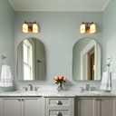 Andy Star Brushed Nickel Arched Mirror, 24x36 Arched Bathroom Mirror, Arch Wall Mirror, Bathroom Vanity Mirrors Metal Framed, SUS304-Anti-Rust, Tube Frame, 1 Deep Set Wall Mounted Vertical